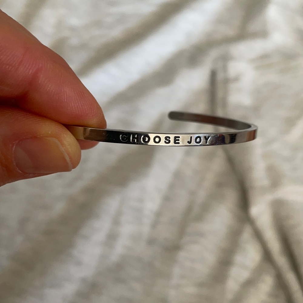 Mantra Band brand bangle. “CHOOSE JOY”